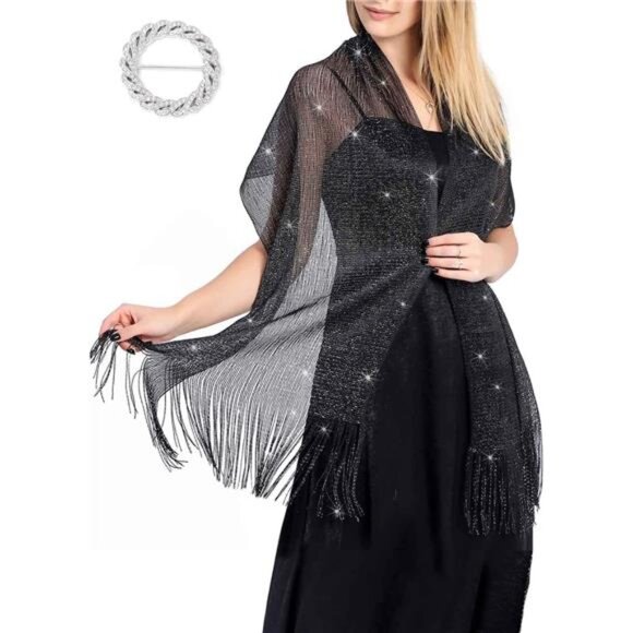 Accessories - Women's Shawls Wraps for Bride Black2